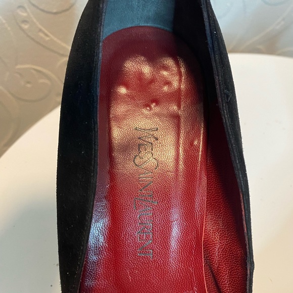 YSL Suede ankle strap peep toe shoes - Picture 7 of 9